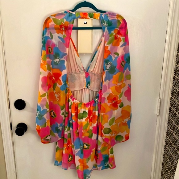 ASOS Floral Long Sleeve V-Neck Dress - Picture 2 of 10